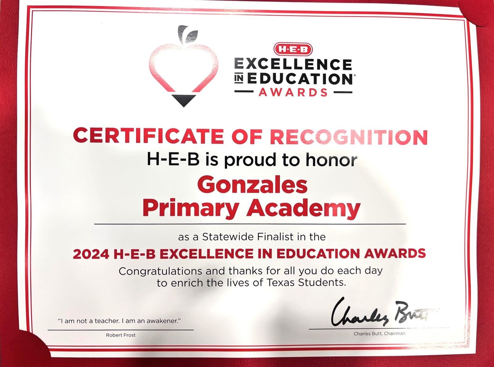 Gpa HEB Excellence in Education